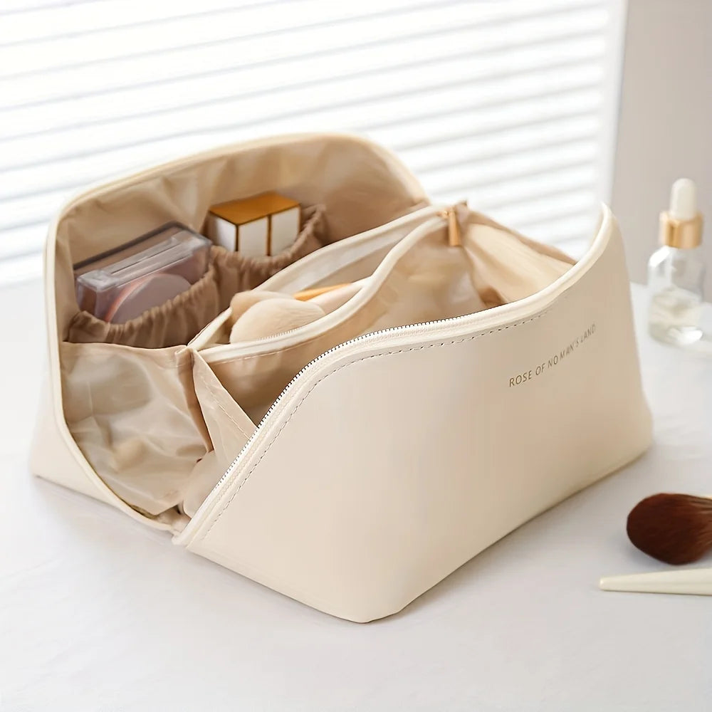 Travel Makeup Organizer Bag - Luxury Cosmetic Case with Zipper Storage