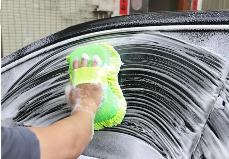 Microfiber Car Wash Sponge & Detailing Glove - Premium Auto Cleaning Kit