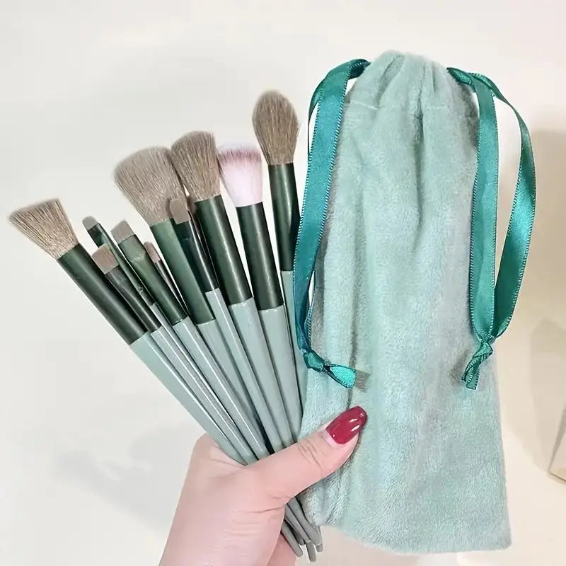 13pcs Premium Synthetic Nylon Bristle Makeup Brush Set - Soft, Gentle, and Cruelty-Free for Flawless Foundation, Blush, Powder,