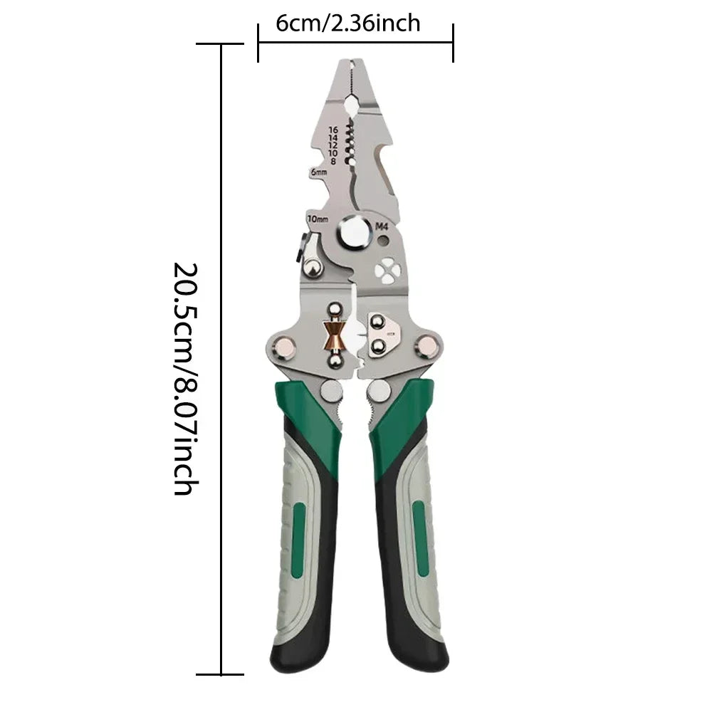 Multi-Function Wire Stripper Pliers - Foldable Electrician Crimping Tool