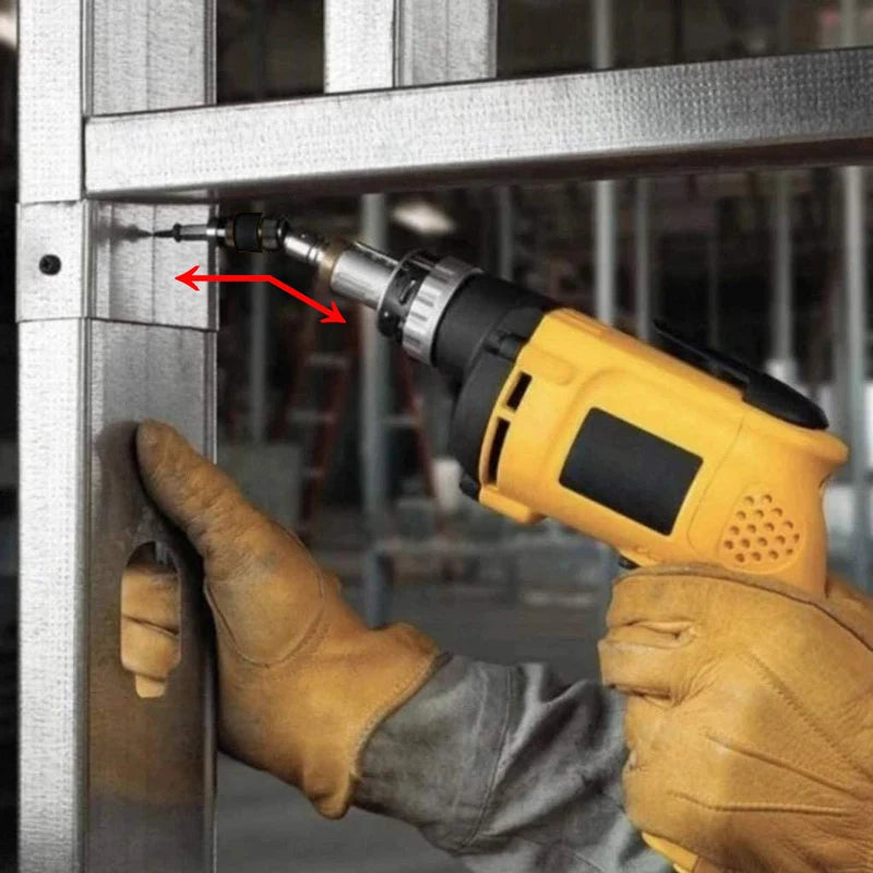 1/4" Hex Magnetic Screwdriver Bit Set - Extension Rod & Quick Change Holder