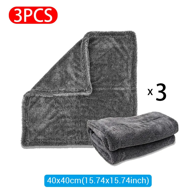 1200GSM/600GSM Microfiber Car Cleaning Towel Double-Sided Super Absorbent Car Wash Cleaning Cloth Scratch Proof Soft Lint Towels