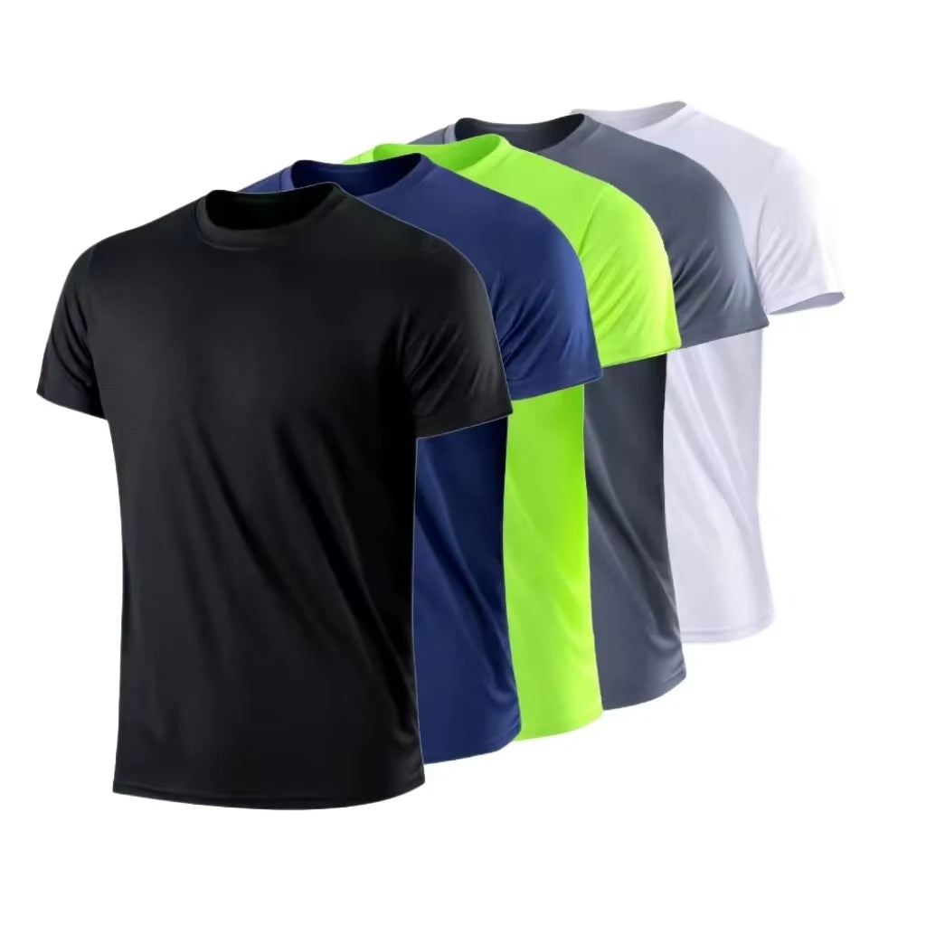 Running Moisture Wicking Round Neck T-Shirt Training Exercise Gym Sport Shirt Tops Lightweight Men's Quick Dry Short Sleeve Gym