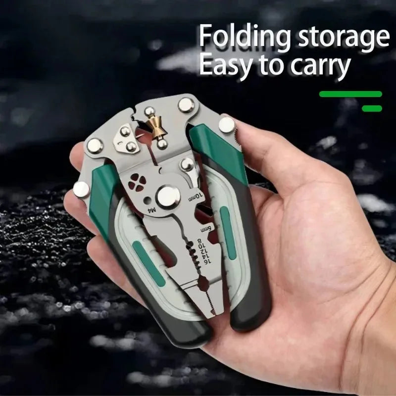 Multi-Function Wire Stripper Pliers - Foldable Electrician Crimping Tool