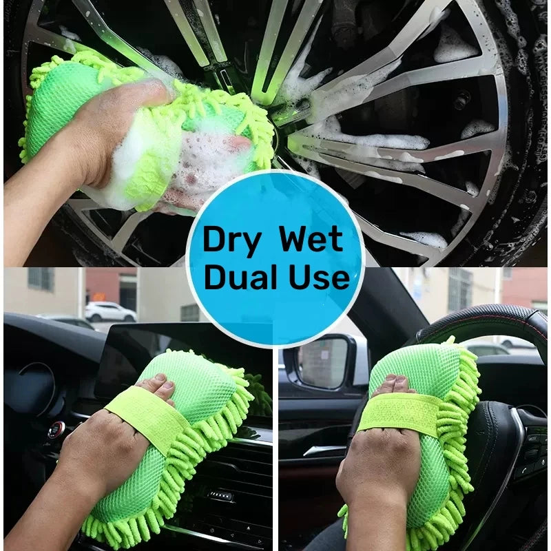 Microfiber Car Wash Sponge & Detailing Glove - Premium Auto Cleaning Kit