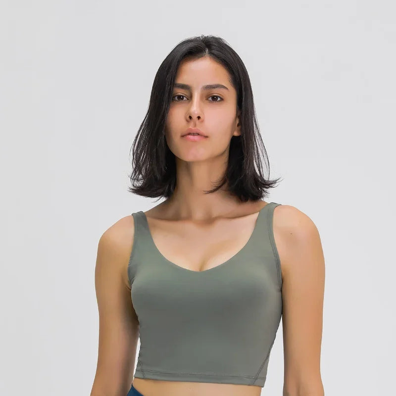Nepoagym PASSION Tank Top with Shelf Built In Bra Crop Top with