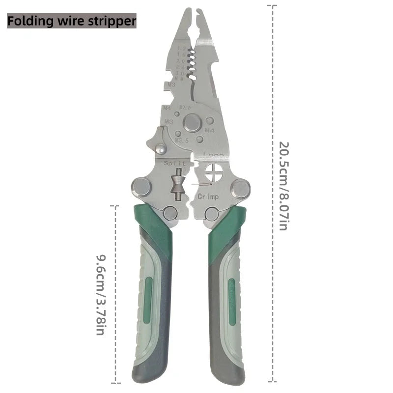 Multi-Function Wire Stripper Pliers - Foldable Electrician Crimping Tool