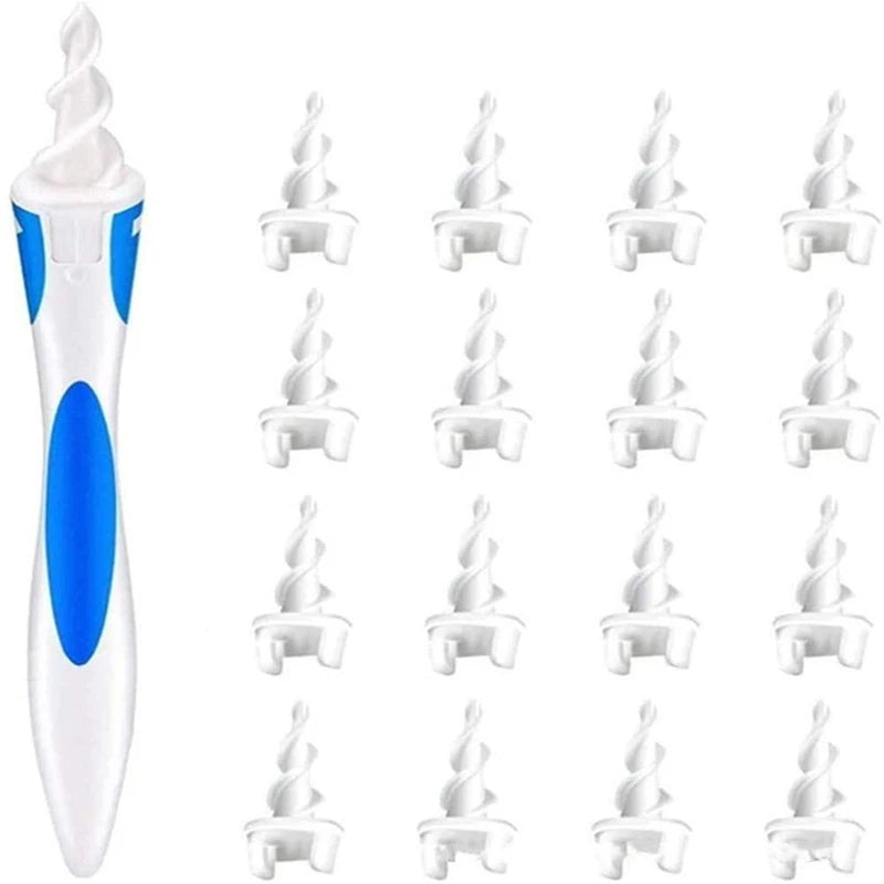Ear Wax Remover Tool Spiral Ear Cleaner With Soft Silicone 16 Replacement Tips Simply To Grab Extract Earwax Ears Cleaning Care