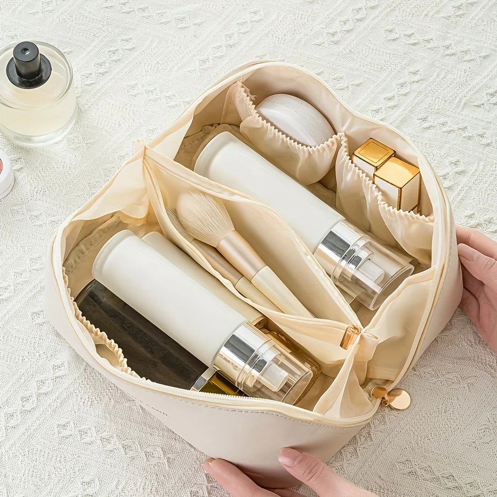 Travel Makeup Organizer Bag - Luxury Cosmetic Case with Zipper Storage
