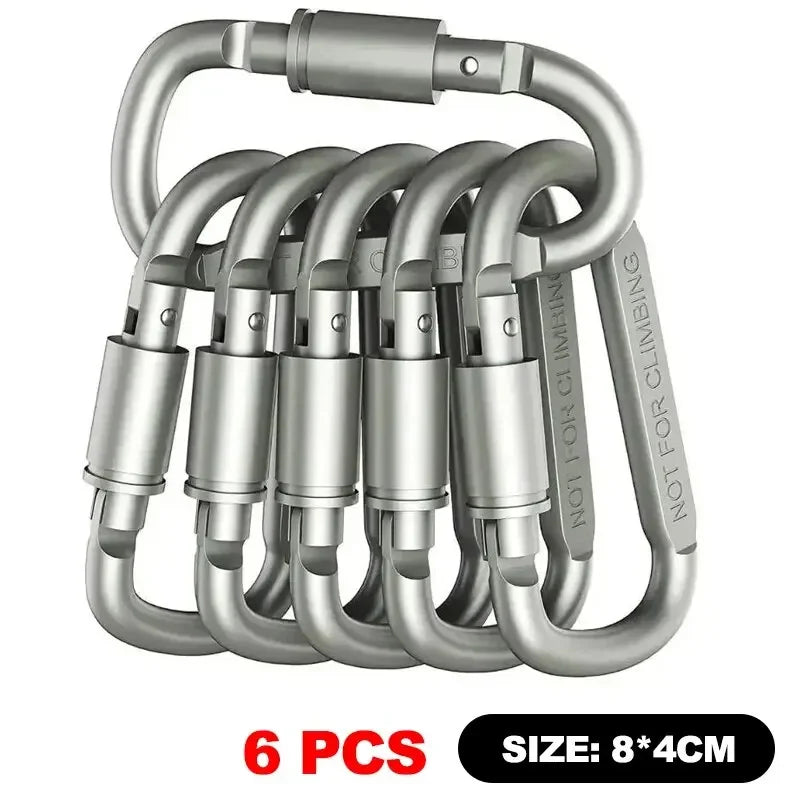 4-6PCS Carabiner Set For Key Camping Survival EDC Outdoor Keychain Clip Alloy Aluminum Tactical Caribiner Hook Karabiners