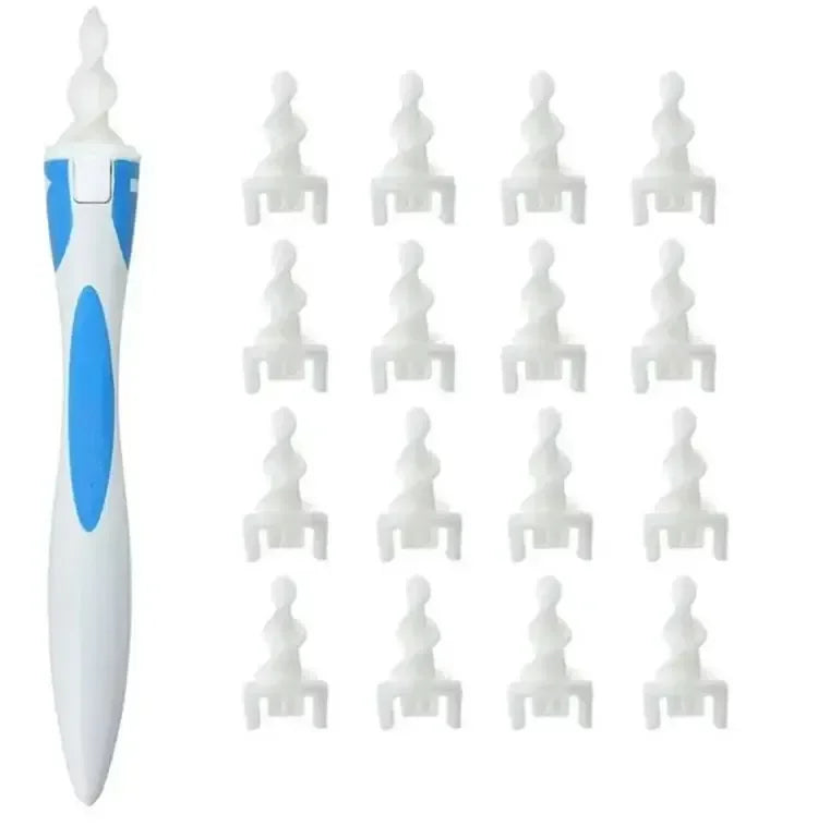 Ear Wax Remover Tool Spiral Ear Cleaner With Soft Silicone 16 Replacement Tips Simply To Grab Extract Earwax Ears Cleaning Care