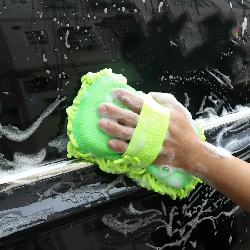 Microfiber Car Wash Sponge & Detailing Glove - Premium Auto Cleaning Kit
