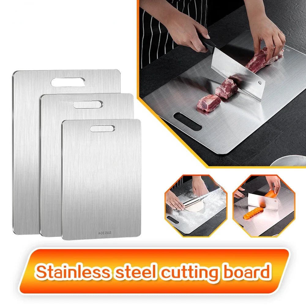 316 Stainless Steel Panel and Chopping Board Kitchen Household Thickened Double Sided Cutting Board Block Kneading Dough Boards