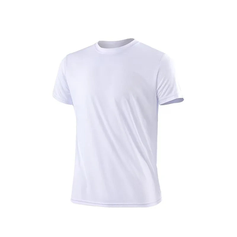 Running Moisture Wicking Round Neck T-Shirt Training Exercise Gym Sport Shirt Tops Lightweight Men's Quick Dry Short Sleeve Gym